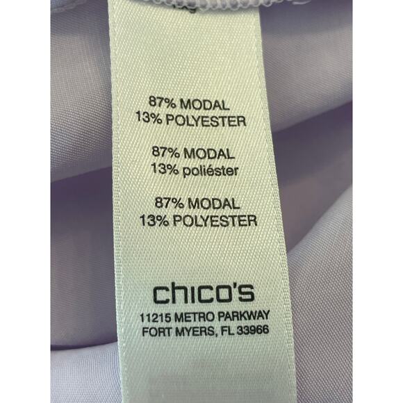 CHICO's Lavender button up roll tab sleeves Chico's 1, med/8 - Picture 5 of 12